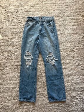 DL1961 Light Blue Straight Ripped Jeans Size 26